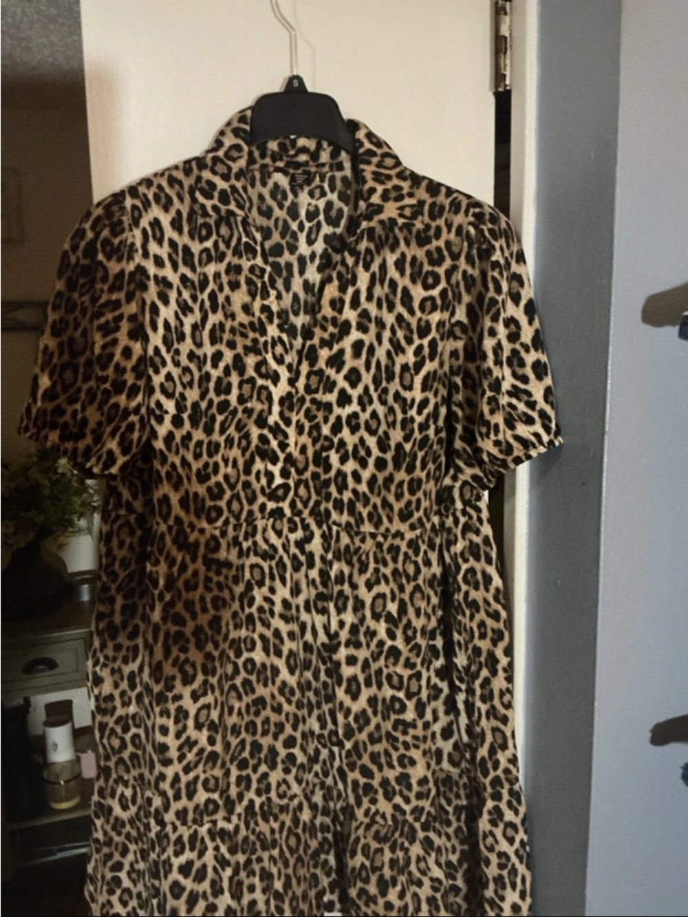 SHEIN Leopard Print Midi Dress - Tan & Black - Picture 2 of 2